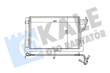 KIA радіатор кондиціонера Cerato II 1.6/2.0 09- Kale 342535