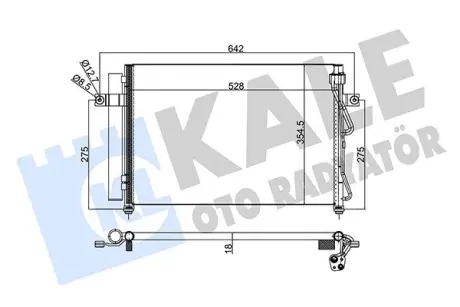 HYUNDAI Радіатор кондиціонера (конденсатор) Getz 1.5CRDi 05- Kale 342975