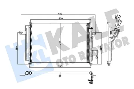 HYUNDAI Радіатор кондиціонера (конденсатор) Getz 1.1/1.6 02- Kale 345430