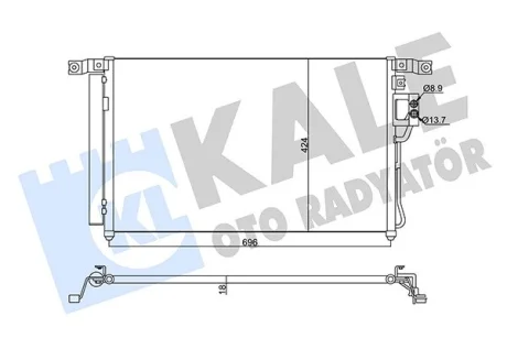HYUNDAI Радіатор кондиціонера (конденсатор) Santa Fe II 2.2CRDi/2.7 06- Kale 345440