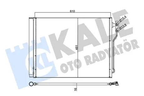 BMW Радіатор кондиціонера (конденсатор) 5 (F10) 11-, 5 Touring (F11) 10- Kale 345620