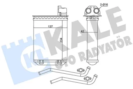 PEUGEOT Радіатор опалення 205/309 Kale 346495