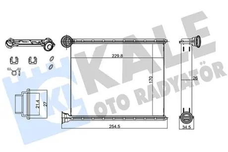 CITROEN Радіатор опалення C3 Picasso, Peugeot 308 07- Kale 347120