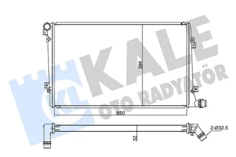 VW радіатор охолодження Audi A3,Skoda Octavia II,Caddy III,Golf V,Passat,Touran 1.9/2.0TDI Kale 347505