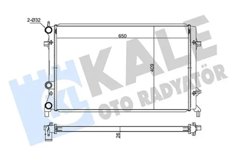 VW Радіатор охолодження двиг. Jetta IV 1.6/2.5 10- Kale 347520