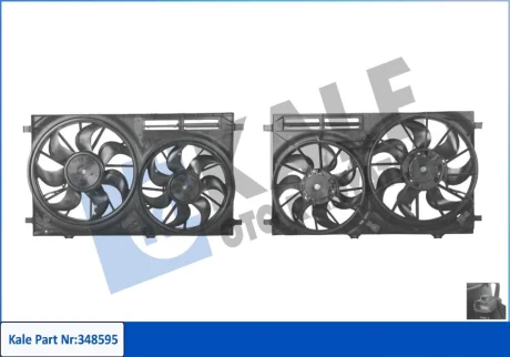 FORD Вентилятор радіатора (з дифузором) TRANSIT CUSTOM V362 15-, TRANSIT V363 13 Kale 348595