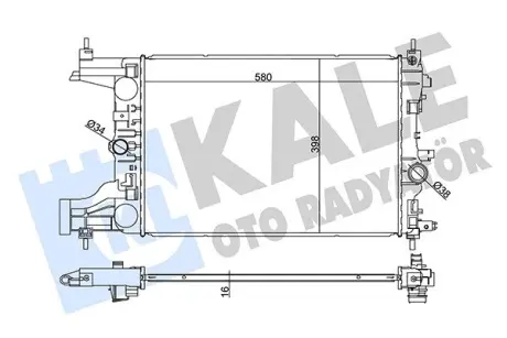 OPEL Радіатор сист. охолодження двиг. Astra J, Zafira Tourer, Chevrolet Cruze 1.4/1.8 Kale 349200