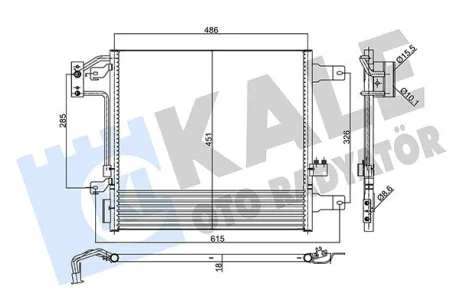 JEEP Радіатор кондиціонера (конденсатор) WRANGLER III 2.8, 3.6, 3.8 07- (автомат) Kale 358055
