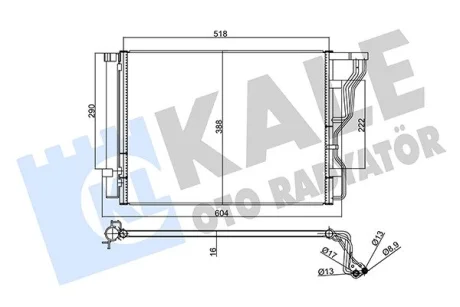 HYUNDAI Радіатор кондиціонера (конденсатор) з осушувачем i40 I 1.7 CRDI 11 Kale 358730