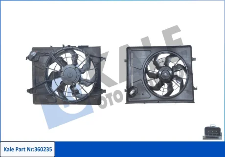 HYUNDAI Вентилятор радіатор (з дифузором) ELANTRA IV 1.6, 2.0 06-, i30 1.4, 1.6 07 Kale 360235