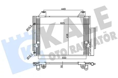 TOYOTA Радіатор кондиціонера (конденсатор) з осушувачем Hilux VII 05- Kale 383500
