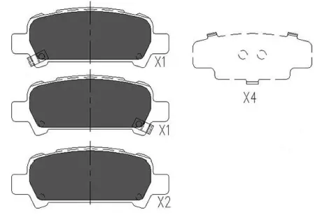 Колодки гальмівні (задні) Subaru Impreza/Outback/Forester 95- (Akebono) KAVO KBP-8002