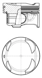 Поршень VW Golf VII/VIII/Passat B8/Tiguan 1.5 TSI (74.51mm/STD) Kolbenschmidt 41108600
