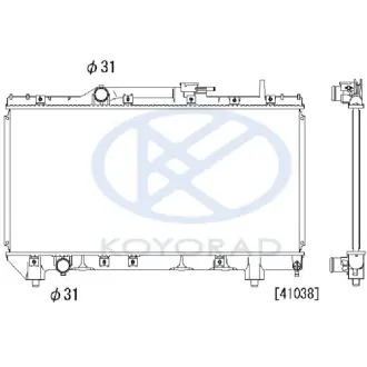 Радіатор двигуна (мкпп) TOYOTA CARINA E VI 1.6/1.8 04.92-09.97 KOYORAD PL010343T