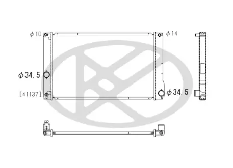 Радіатор двигуна (акпп) LEXUS CT TOYOTA AURIS, PRIUS PLUS 1.8H 09.10- KOYORAD PL012295R