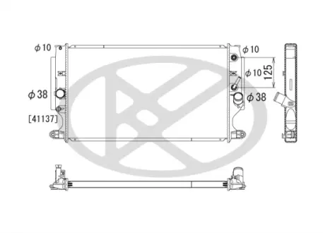 Радіатор двигуна (акпп) NISSAN NAVARA NP300, PATHFINDER III 3.0D 02.10- KOYORAD PL012763