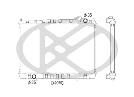 Радіатор двигуна (мкпп) NISSAN PICK UP 2.5D/3.2D 05.98-04.05 KOYORAD PL021139