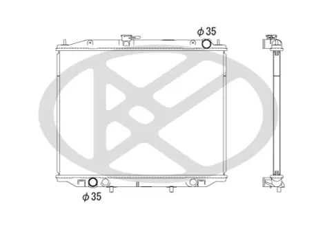 Радіатор двигуна (мкпп) FORD MAVERICK NISSAN TERRANO II 2.4/2.7D 02.93-09.07 KOYORAD PL022158