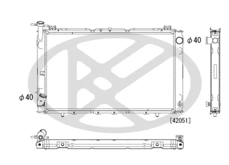 Радіатор двигуна (мкпп) NISSAN PATROL GR IV 2.8D 09.88-06.97 KOYORAD PL022519R