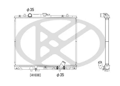 Радіатор двигуна (мкпп) MITSUBISHI L200, PAJERO SPORT I 2.5D 11.98- KOYORAD PL031867T