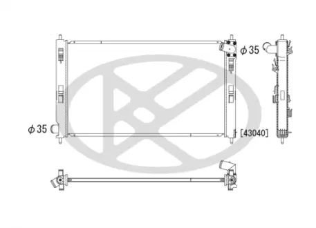 Радіатор двигуна (мкпп) CITROEN C4 AIRCROSS, C-CROSSER, C-CROSSER ENTERPRISE MITSUBISHI ASX, LANCER VIII, OUTLANDER II PEUGEOT 4007, 4008 1.5-3.0 11.06- KOYORAD PL032036