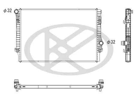 Радіатор двигуна AUDI A3, Q2, Q3, TT SEAT ATECA, LEON, LEON SC, LEON ST, LEON/HATCHBACK SKODA KAROQ, KODIAQ I, OCTAVIA III, OCTAVIA IV, SUPERB III VW ARTEON, ARTEON SHOOTING BRAKE 1.8/2.0 KOYORAD PL453125