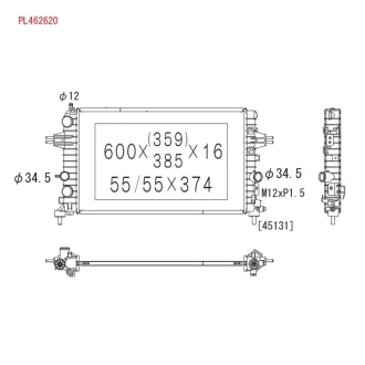 Радіатор двигуна OPEL ASTRA H, ASTRA H CLASSIC, ASTRA H GTC, ZAFIRA B 1.6-1.8LPG 03.04- KOYORAD PL462620