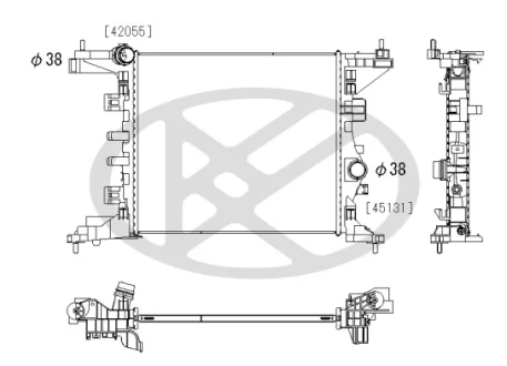 Радіатор двигуна OPEL MERIVA B 1.4 06.10-03.17 KOYORAD PL463604