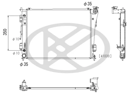 Радіатор двигуна HYUNDAI GRANDEUR, SANTA FE IV, SANTA FÉ II, SANTA FÉ III, SONATA VI KIA OPTIMA 2.0/2.0H/2.4 06.10-07.20 KOYORAD PL813219
