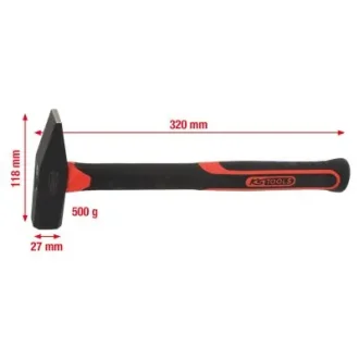 Слюсарний молоток з рукояткою з фібергласу 500 гр KS TOOLS 142.1351