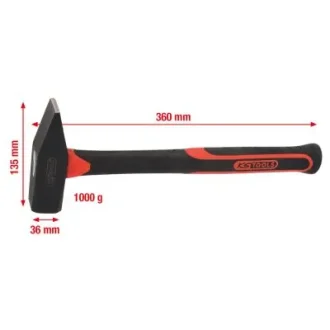 Слюсарний молоток з рукояткою з фібергласу 1000 гр KS TOOLS 142.1401