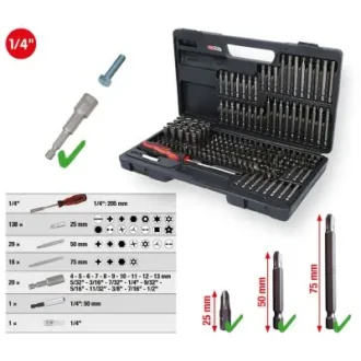 Набір біт 1/4", 208 шт KS TOOLS 911.2008