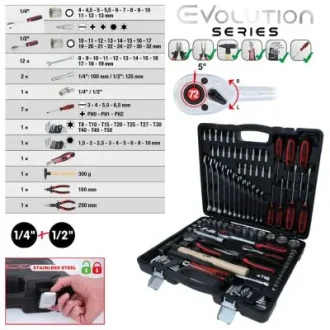 Универсальный набор инструментов 1/4"+1/2", 97 шт KS TOOLS 917.0797