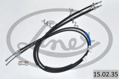 Трос ручника (задній) Ford Connect 02- (+ABS) (низька база)(дисковий гальма) LINEX 15.02.35