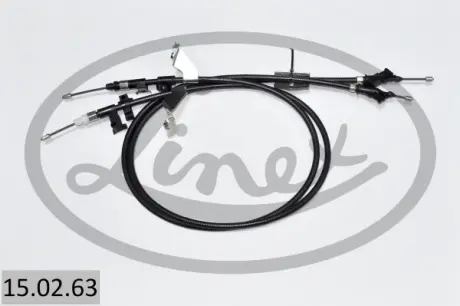 Трос ручника (задній) Ford Focus 10- (1545/1435+1460/1355mm) (барабанний гальм) LINEX 15.02.63