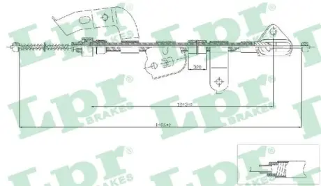 Трос ручного гальма LPR C0132B