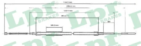 Трос ручного гальма LPR C0955B