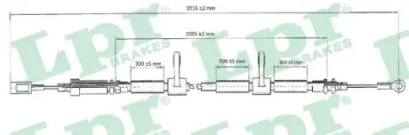 Трос ручного гальма LPR C0985B