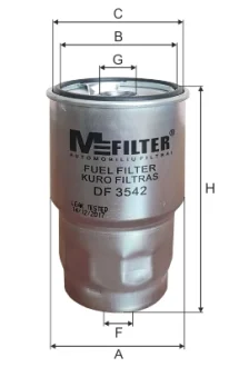 Фільтр паливний Avensis/Corolla/Rav4/Yaris/Mazda 323/6 98- Mfilter DF 3542