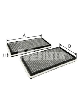 Фільтр салону BMW 7 (E65/E66/E67) 01-08 (вугільний)(к-кт 2 шт) Mfilter K 9068C-2
