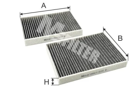Фільтр салону BMW 5 (G30/F90) / 7 (G11/G12) 15- (вугільний) (к-кт 2 шт) Mfilter K 9204C-2