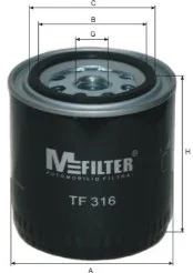 Фільтр масляний Almera/Primera/Patrol/Sanny 80-00 Mfilter TF 316