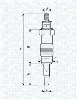 Свічка розжарювання FORD, HONDA,ISUZU,IVECO [] MAGNETI MARELLI 062580704304
