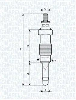 Свічка розжарювання DB свічка розжарювання OM 601-603 93-I [] MAGNETI MARELLI 062583003304
