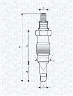 Свічка розжарювання (аналог арт. PX61) ESCORT, FIESTA, MONDEO [] MAGNETI MARELLI 062900008304