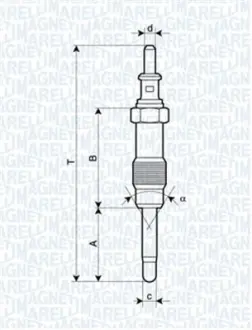 Свічка розжарювання MB Sprinter 2.9TDI OM602 96-00 (UX23A) MAGNETI MARELLI 062900046304