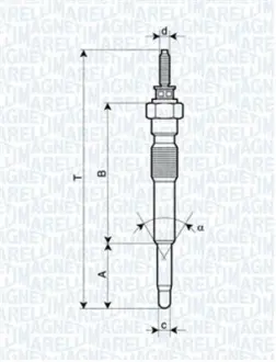 Свічка розжарювання Toyota Land Cruiser 93-02 (11V) (UC51A) MAGNETI MARELLI 062900068304