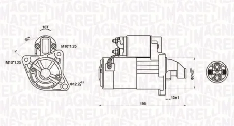MAZDA Стартер 323 VI 98-, 626 IV 91-, PEUGEOT Magneti Marelli 063721096010