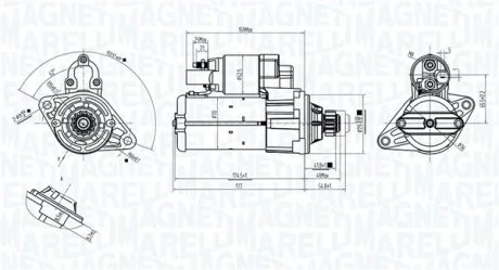 MAGNETI MARELLI VW Стартер CADDY III 10-, GOLF VI 08-, T5 09-, TOURAN 05-, AUDI, SEAT Magneti Marelli 063725561010