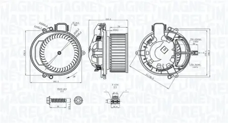 BMW Вентилятор салону 1 (F20), 1 (F21), 2 Купе (F22, F87), 3 (F30, F80) MAGNETI MARELLI 069412722010